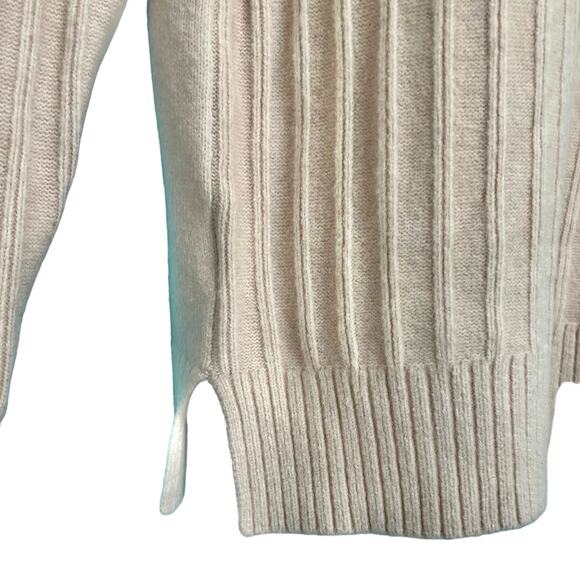 Lululemon Feather Pink Twin Rib Wool Blend Wide Mock Neck Sweater size 4 Cozy - Picture 8 of 9